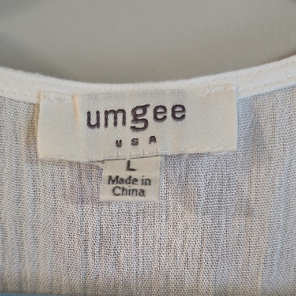Umgee (Vintage) Cream Embroidered Dress L - Picture 2 of 5
